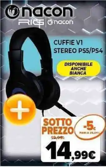 Expert Nacon Cuffie V1 Stereo PS5/PS4 offerta