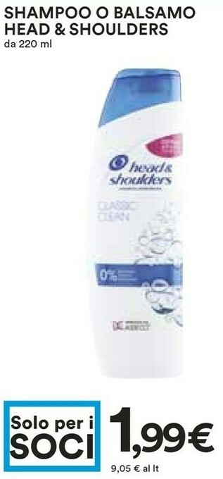 Coop Head & Shoulders Shampoo offerta