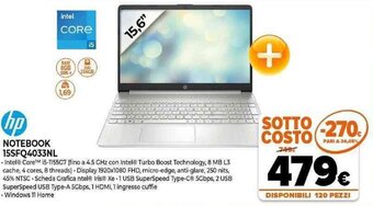Expert hp Notebook 15SFQ4033NL offerta