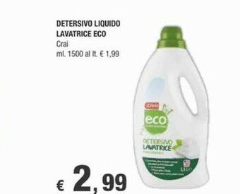 Crai Crai Detersivo Liquido Lavatrice Eco offerta
