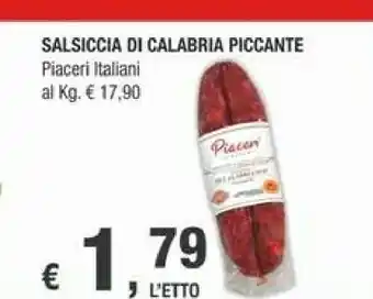 Crai Crai Salsiccia Di Calabria Piccante Piaceri Italiani offerta