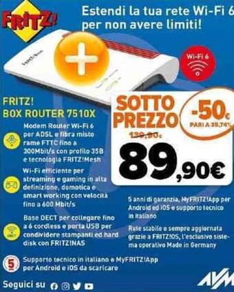 Expert Fritz! Box Router 7510X offerta