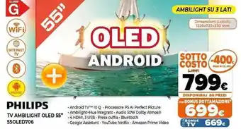 Expert Philips TV Ambilight OLED 55" 55OLED706 offerta