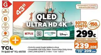 Expert TCL TV QLED 43" TCL 43C725 offerta