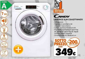 Expert Candy Lavatrice Slim CSS4127TWME111 offerta