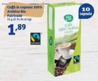 In'S Mercato Fairtrade Caffè in capsule 100% Arabica Bio 55 g offerta