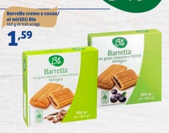 In'S Mercato Barrette crema e cacao/ai mirtilli Bio 162 g offerta
