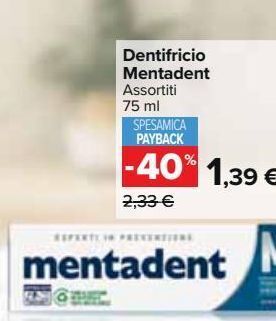 Carrefour Market Dentifricio mentadent offerta