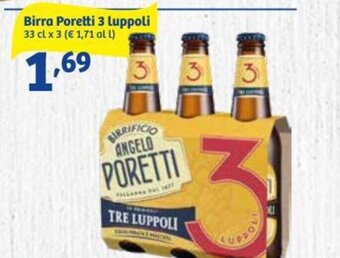 In'S Mercato Birra Poretti 3 luppoli 33 cl x 3 offerta