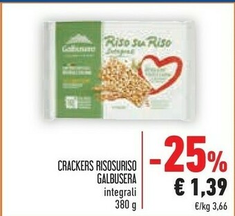Conad Galbusera Riso Su Riso Cracker Integrali Con Riso Soffiato Italiano 380 G(ml) offerta