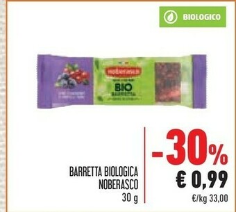 Conad Noberasco Bio Barretta Con Melograno Noci Pecan E Noci Del Brasile 30 G(ml) offerta