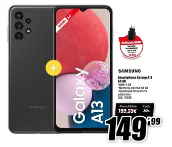 MediaWorld Samsung Smartphone Galaxy A13 64GB offerta