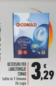 Conad Conad Detersivo Per Lavastoviglie Tutto In 1 Limone offerta