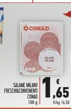 Conad Conad - Salame Milano Freschi & Convenienti 100 G(ml) offerta