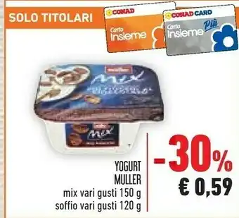 Conad Muller Mix Soffio Mousse Di Bianco Più Lamponi 120 G(ml) offerta