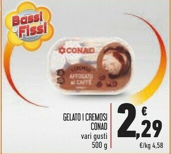 Conad Conad - Gelato Al Pistacchio Affogato Al Gianduia I Cremosi 500 G(ml) offerta