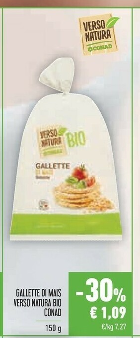 Conad Natura bio Gallette di mais offerta