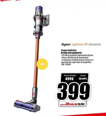 MediaWorld dyson cyclone v10 absolute Scopa elettrica offerta