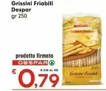 Despar Despar Grissini Friabili offerta