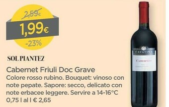 Sol Piantez Cabernet Friuli Doc Grave