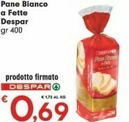 Despar Despar Pane Bianco A Fette offerta