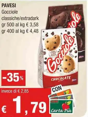 Crai Pavesi Gocciole classiche/extradark gr 500 offerta