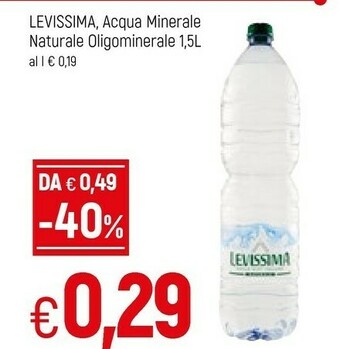 Famila Levissima Acqua Minerale Naturale offerta