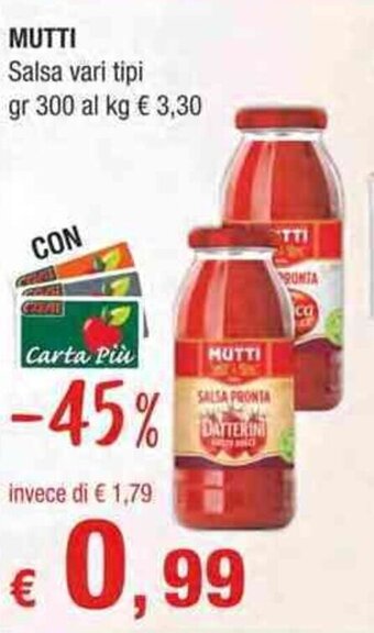 Crai Mutti Salsa vari tipi gr 300 offerta