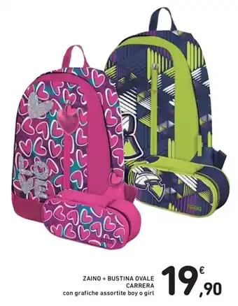 Conad Carrera Zaino + Bustina Ovale con grafiche assortite boy o girl offerta