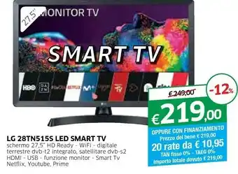 Galassia LG 28TN515S-PZ TV 69,8 Cm (27.5") HD Smart TV Wi-Fi Nero offerta