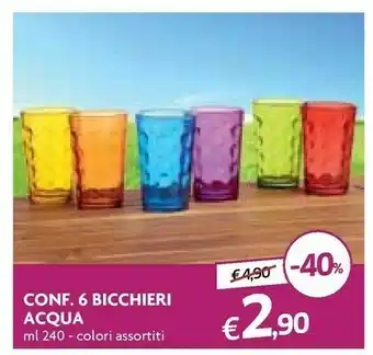 Galassia 6 Bicchieri Acqua offerta