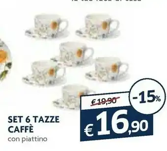 Galassia Tognana Set 6 Tazze Caffe offerta