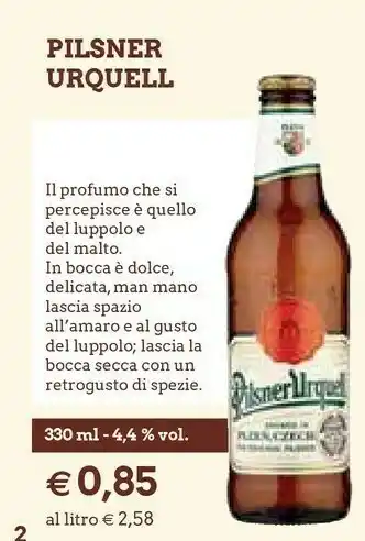 Galassia Pilsner Urquell Birra offerta