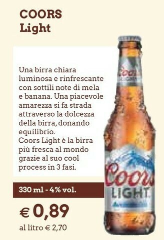 Galassia Coors Light offerta