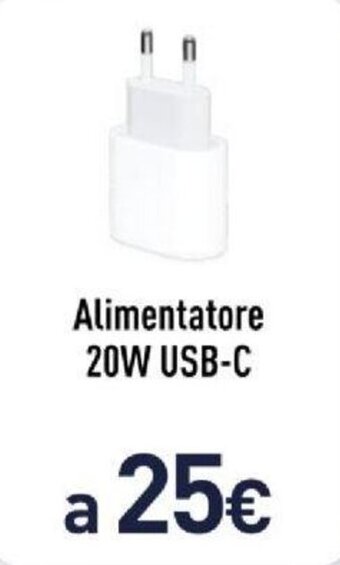Unieuro Alimentatore 20W USB-C offerta
