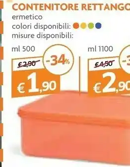 Galassia Contenitore Rettangolare Ermetico Colori Disponibili offerta
