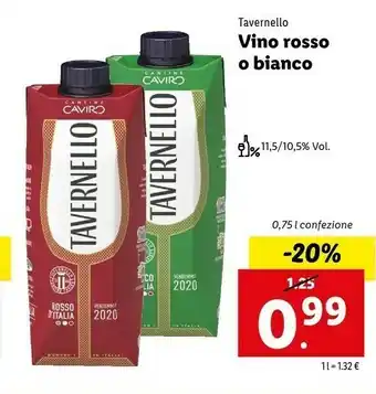 Lidl Tavernello Vino Bianco 750 G(ml) offerta