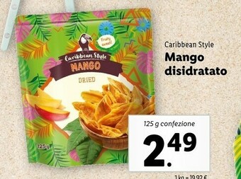 Lidl Caribbean Style Mango Disidratato offerta