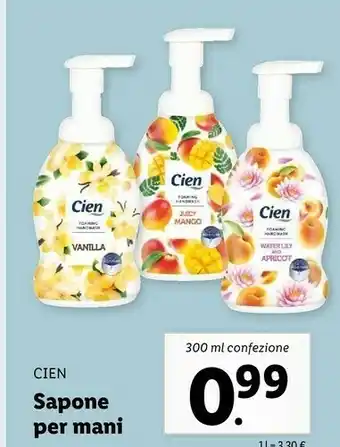 Lidl Cien Sapone Per Mani 300 Ml offerta