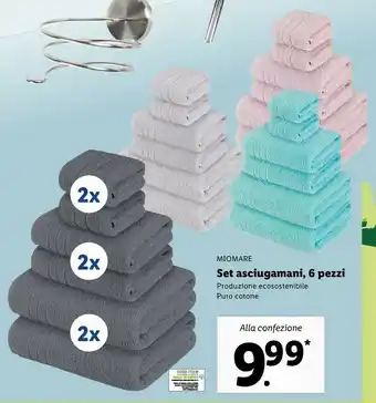 Lidl Miomare Set Asciugamani 6 Pezzi offerta