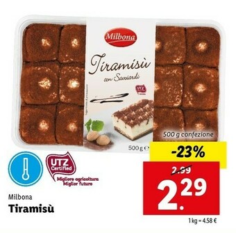 Lidl Milbona Tiramisu 500 G offerta
