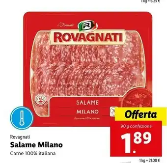 Lidl Rovagnati Salame Milano 90 G offerta