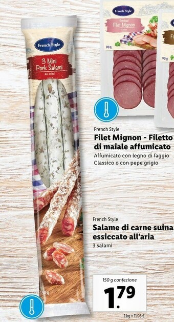 Lidl French Style Salame Di Carne Suina Essiccato All'Aria offerta
