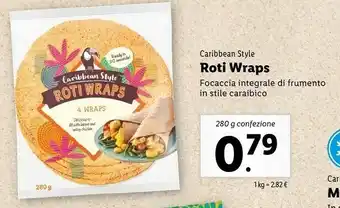 Lidl Caribbean Style Roti Wraps offerta
