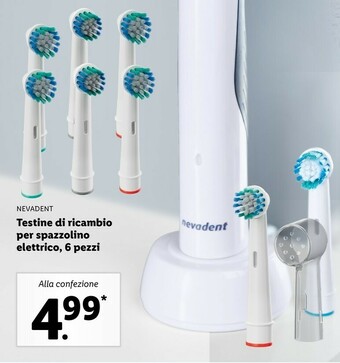 Lidl Nevadent Testine Di Ricambio Per Spazzolino Elettrico 6 Pezzi offerta