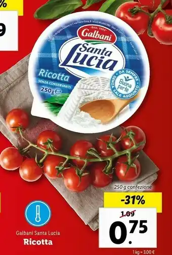 Lidl Galbani Santa Lucia Ricotta 250 G(ml) offerta