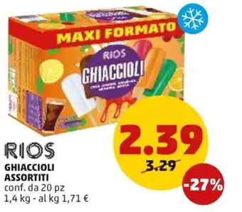 PENNY Rios Ghiaccioli Assortiti 20 pz 1,4 kg offerta