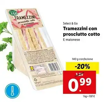 Lidl Select & Go - Tramezzini Con Cotto 140 G offerta
