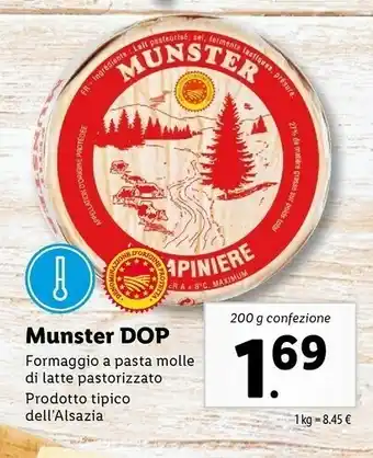 Lidl Munster DOP Formaggio A Pasta Molle offerta
