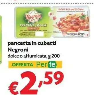 Pam Negroni Pancetta In Cubetti offerta